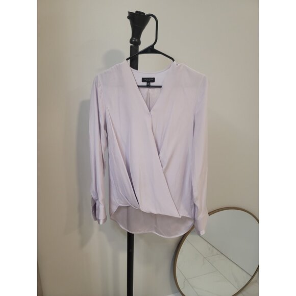 rag & bone Tops - rag & bone Light Purple Victor Silk Long Sleeve Blouse Shirt Satin Cuff Hi Lo Xs